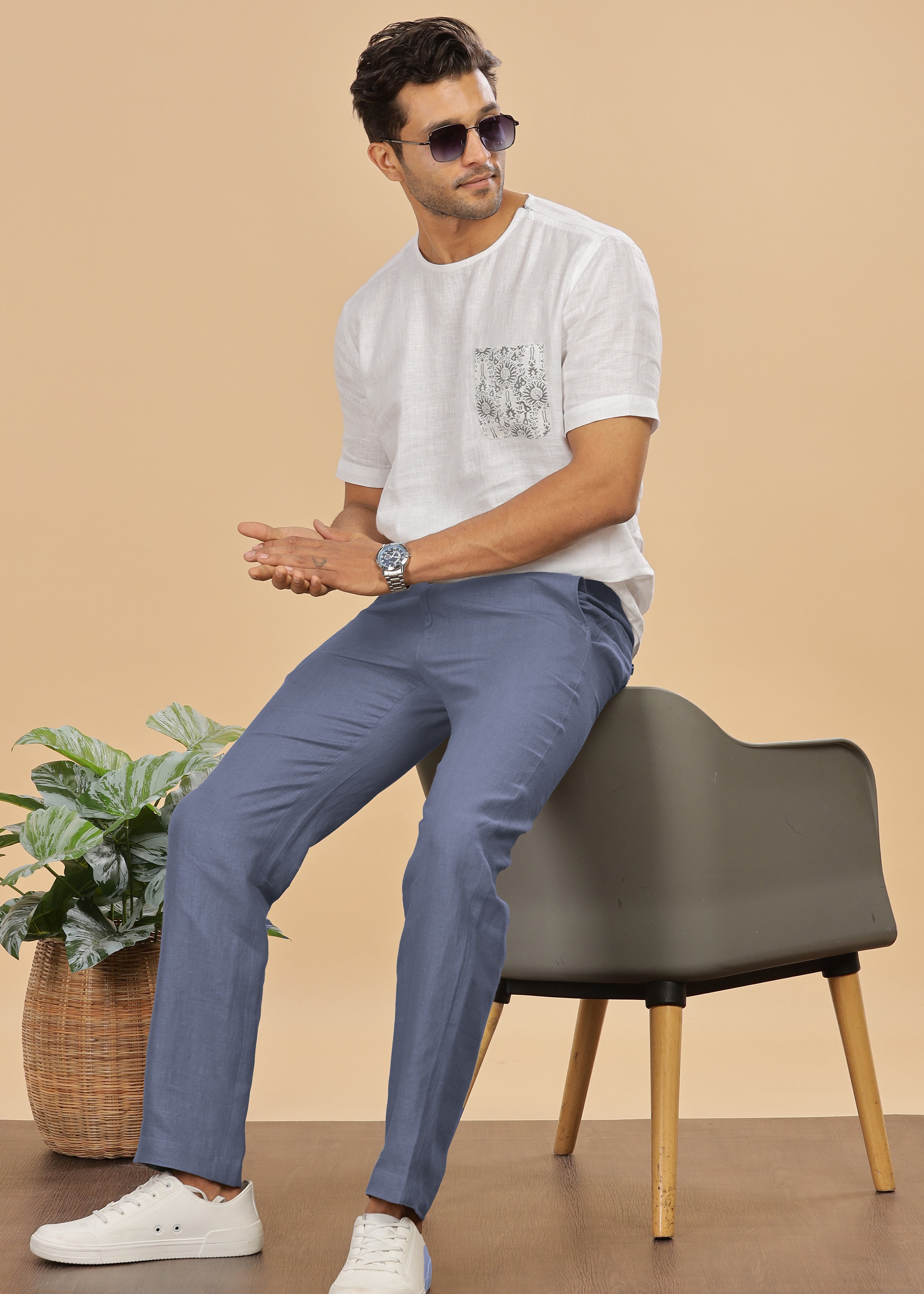 sachin and babi light blue dress 25+ Stylish Grey Trouser Outfits for Every Occasion main image 0