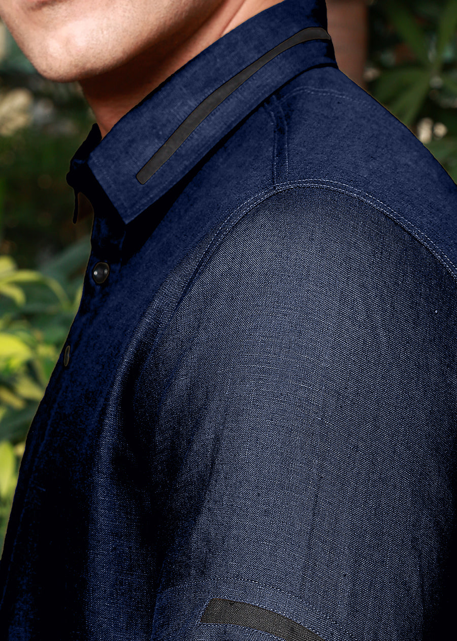 Jack - Pure Linen Polo T-Shirt - Navy Blue