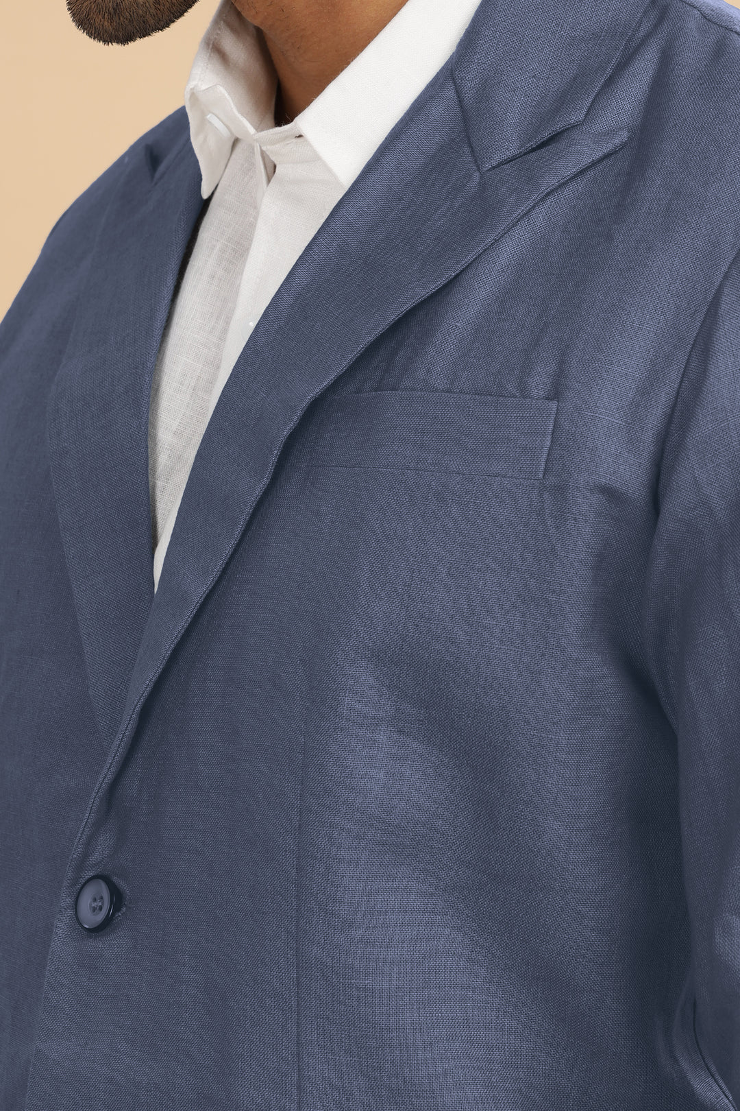 Luther Suit Jacket - Pure Linen Jacket - Dark Blue Grey (Factory Rescue)
