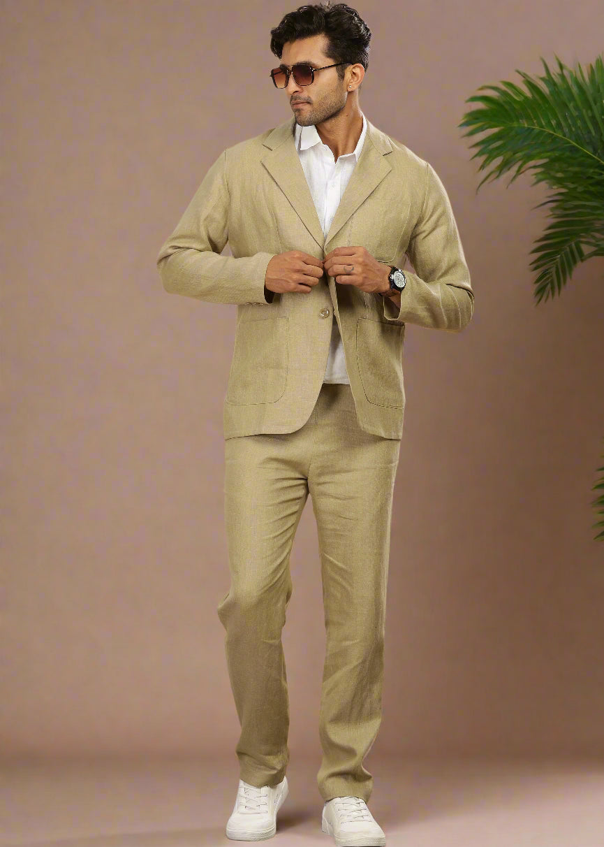 Bond - Classic Pure Linen Jacket - Sage Green