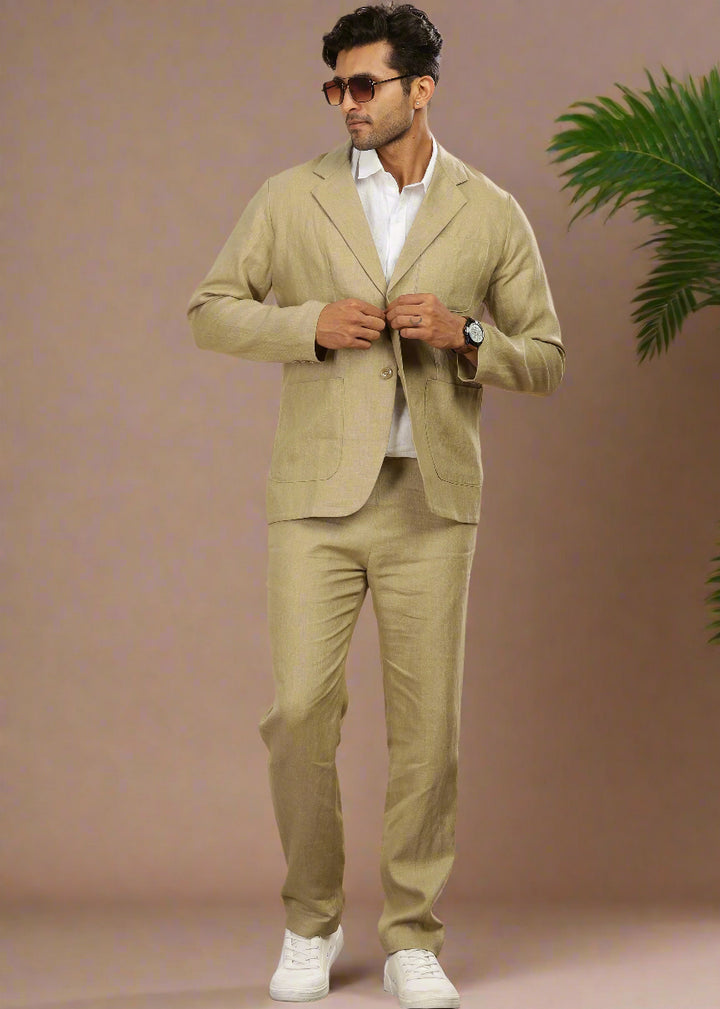 Bond - Classic Pure Linen Jacket - Sage Green