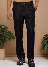 Aven Pure Linen Chino Trousers - Black