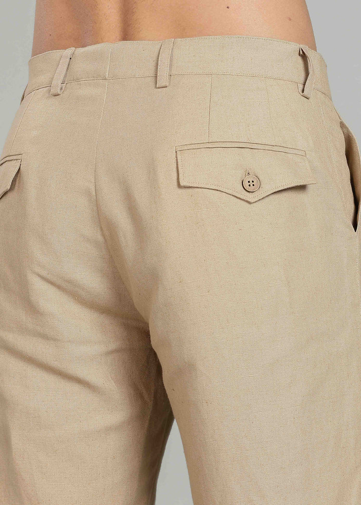 Ray Pants - Pure Linen Pants - Light Hazelnut Brown