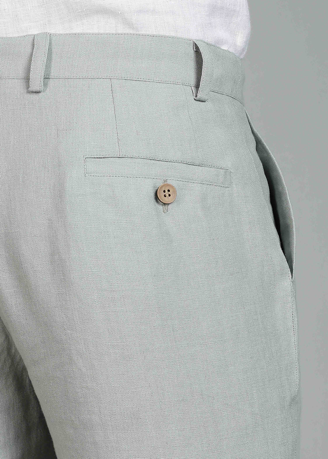 Ian Pure Linen Trousers - Slow Green