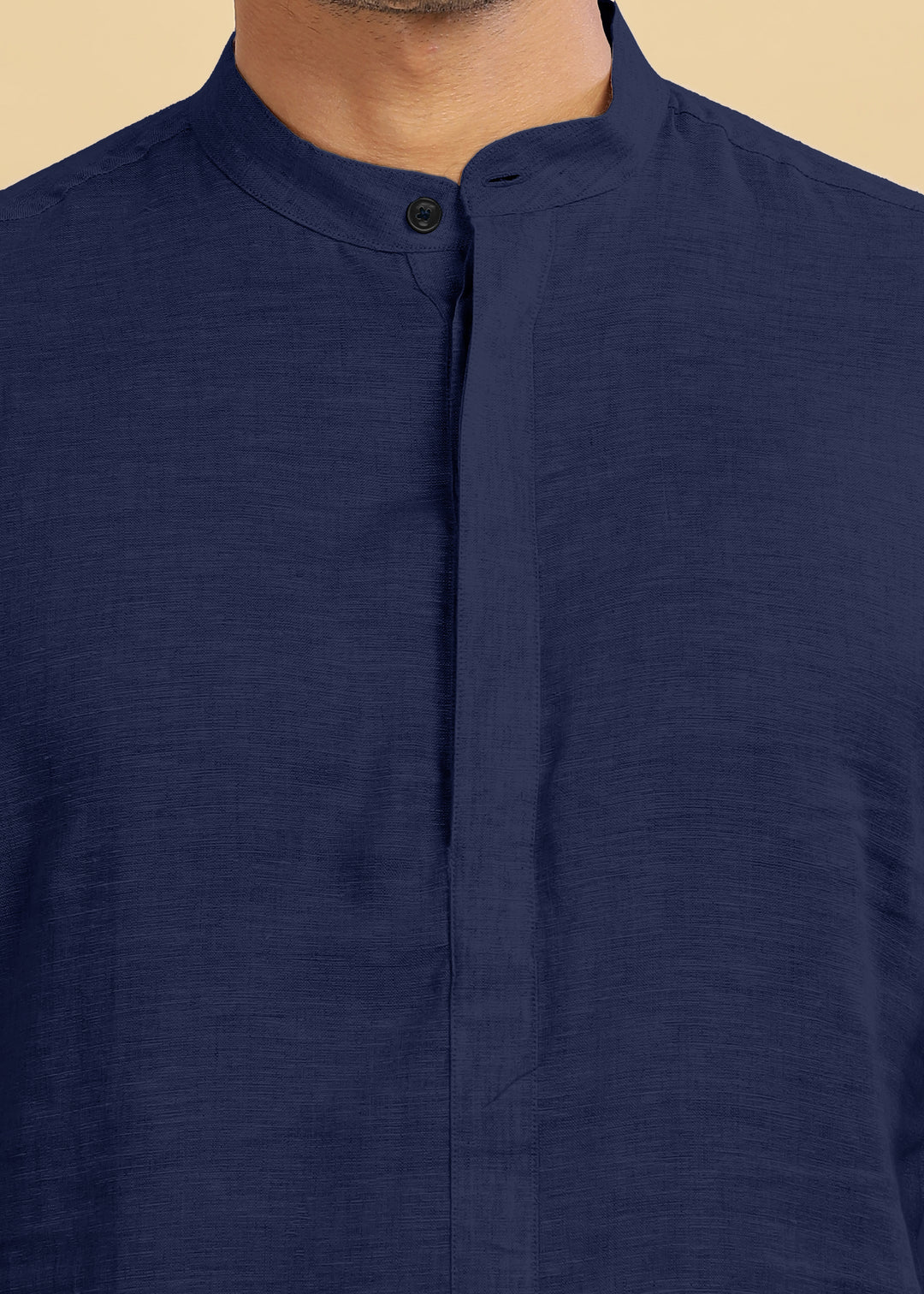 Sid Kurta - Pure Linen Kurta with Concealed Placket | Dark Blue