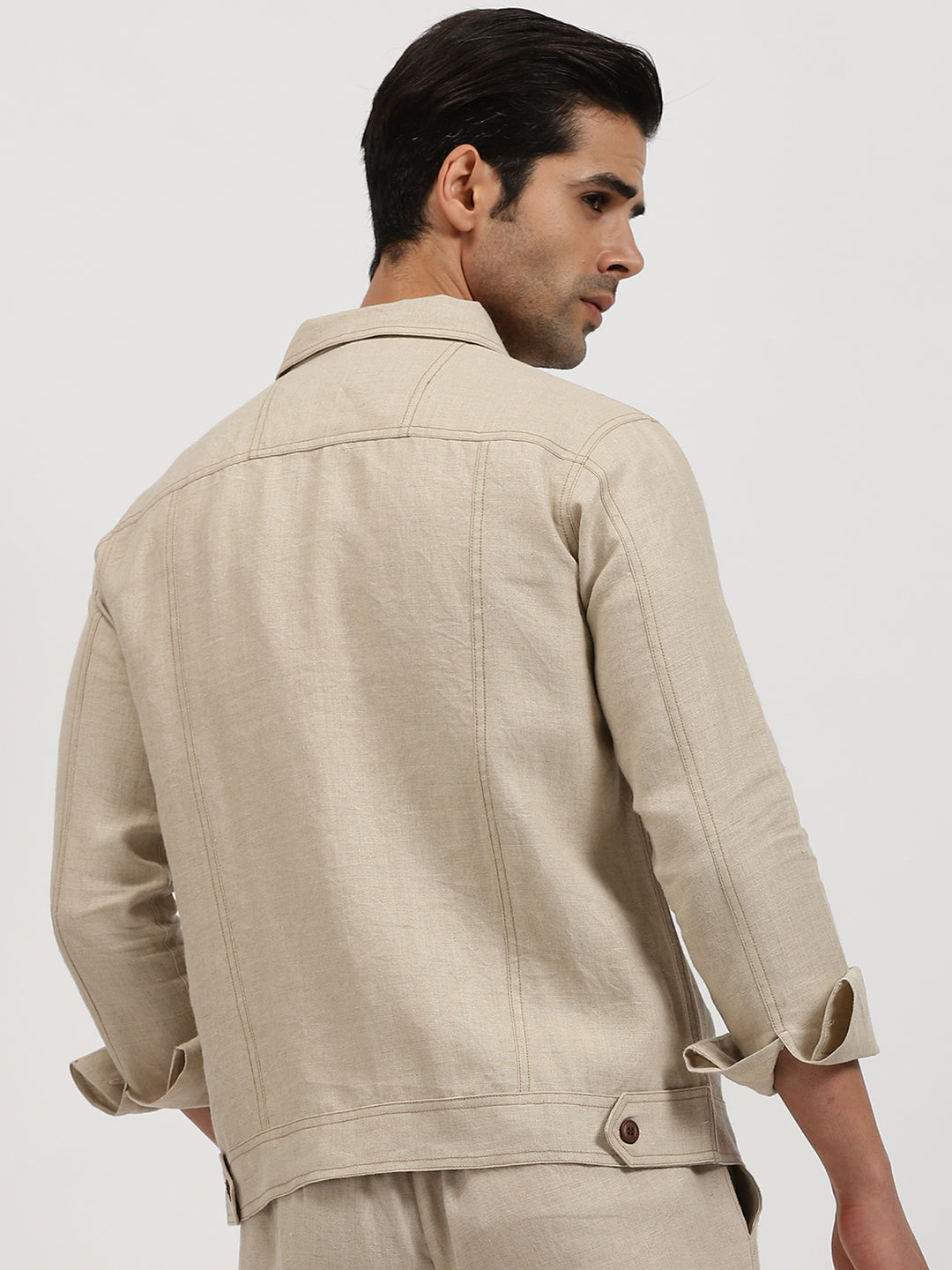 Ecru Linen Jacket & Jogger Co-Ord Set