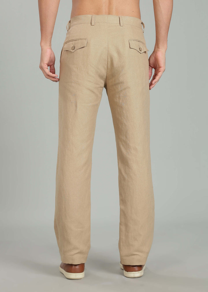 Ray Pants - Pure Linen Pants - Light Hazelnut Brown