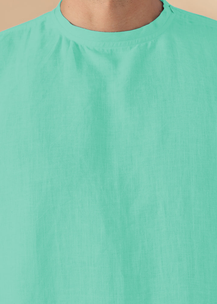 Morgan - Pure Linen Short Sleeve T-Shirt - Spearmint Green