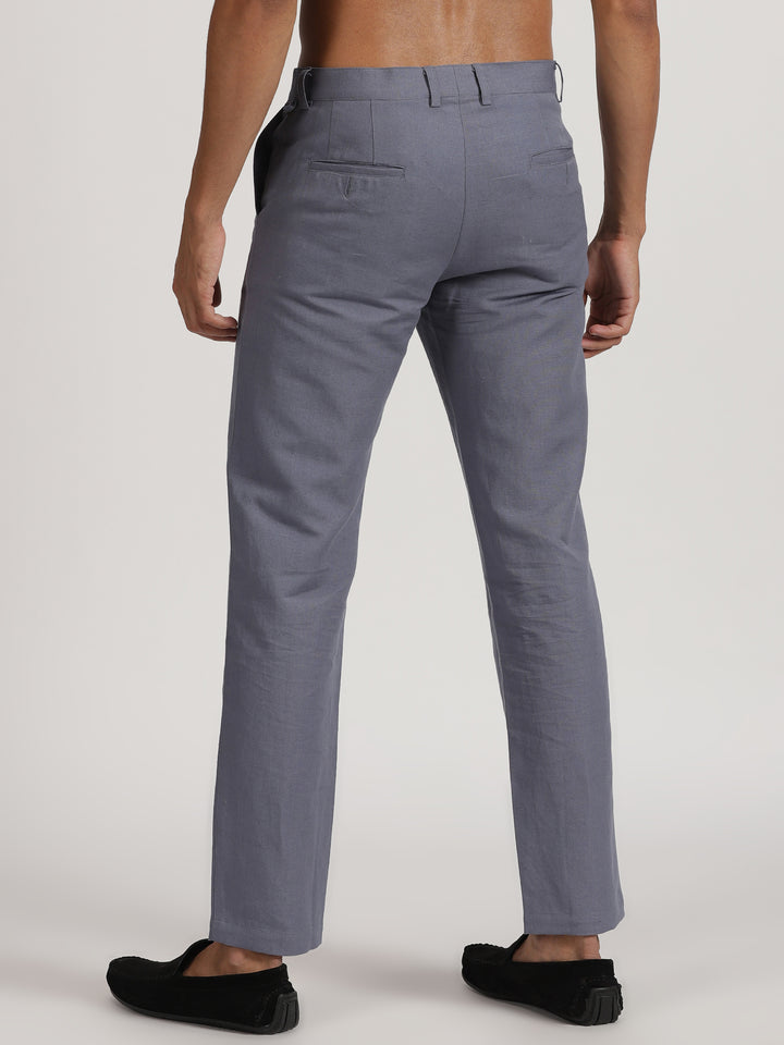 Ian Chino Pants - Men's Linen Trousers - Pitch Blue