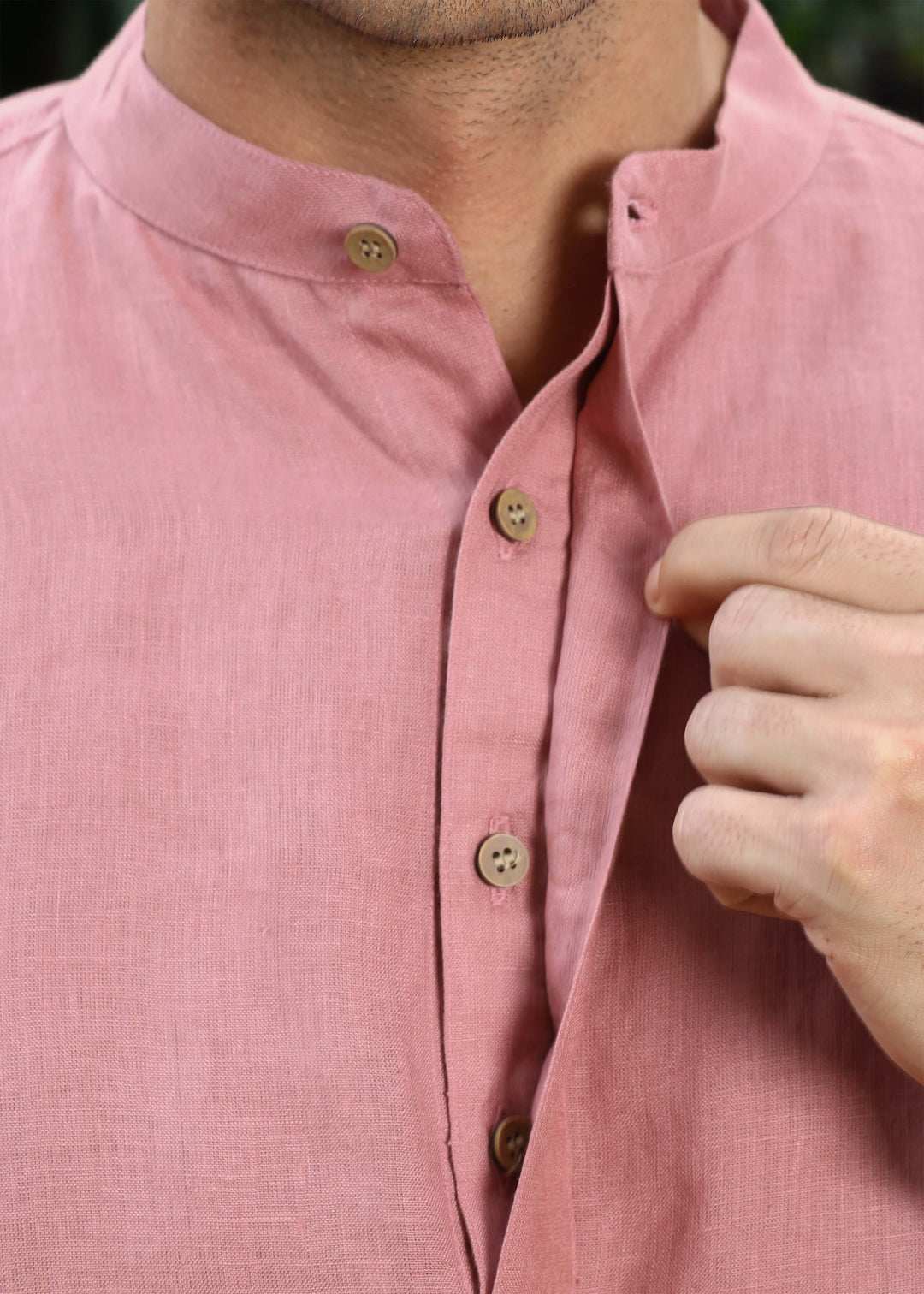 Sid Kurta - Pure Linen Kurta with Concealed Placket | Dusty Pink