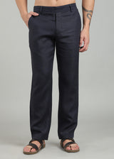 Aire - Relaxed Elastic Pure Linen Trousers - Regal Blue