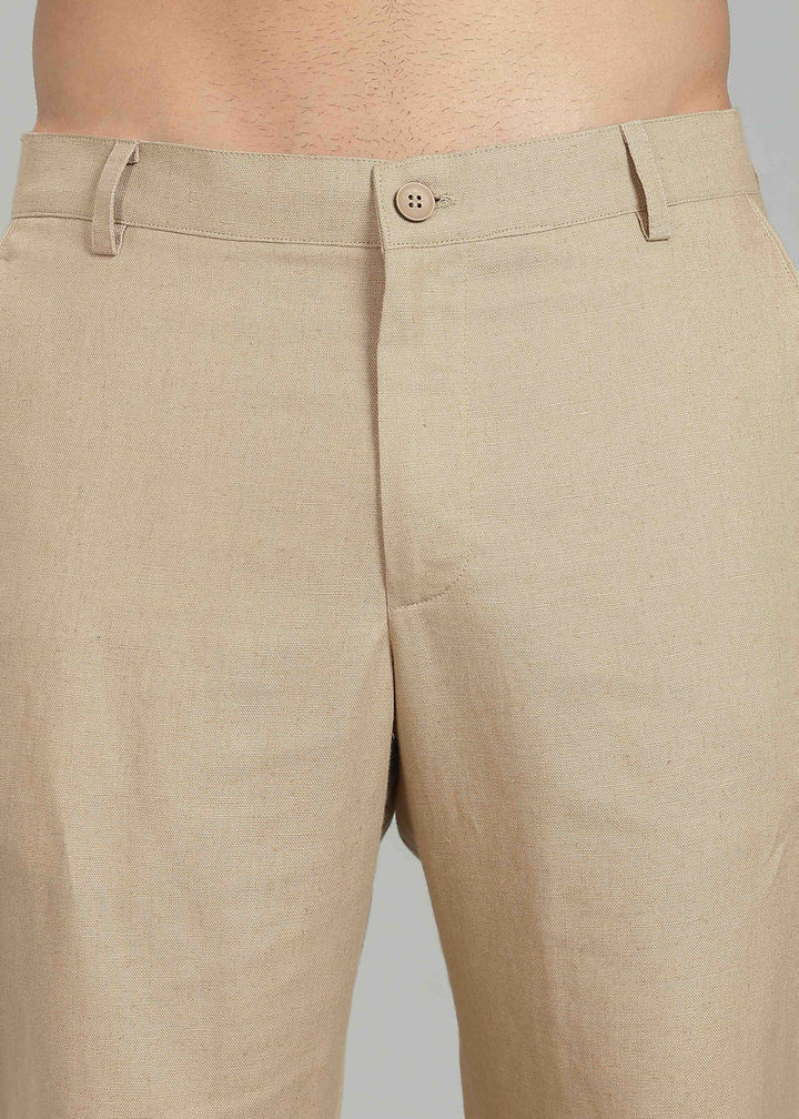 Ray Pants - Pure Linen Pants - Light Hazelnut Brown