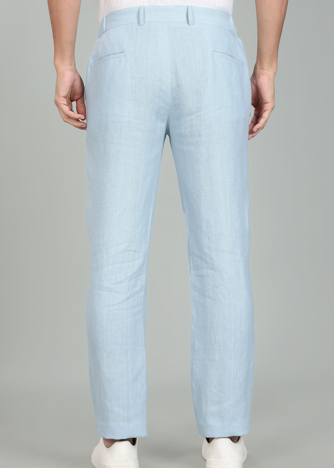 Theo - Linen Travel Pants - Pastel Blue