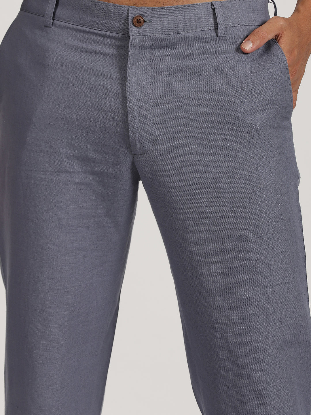 Ian Chino Pants - Men's Linen Trousers - Pitch Blue
