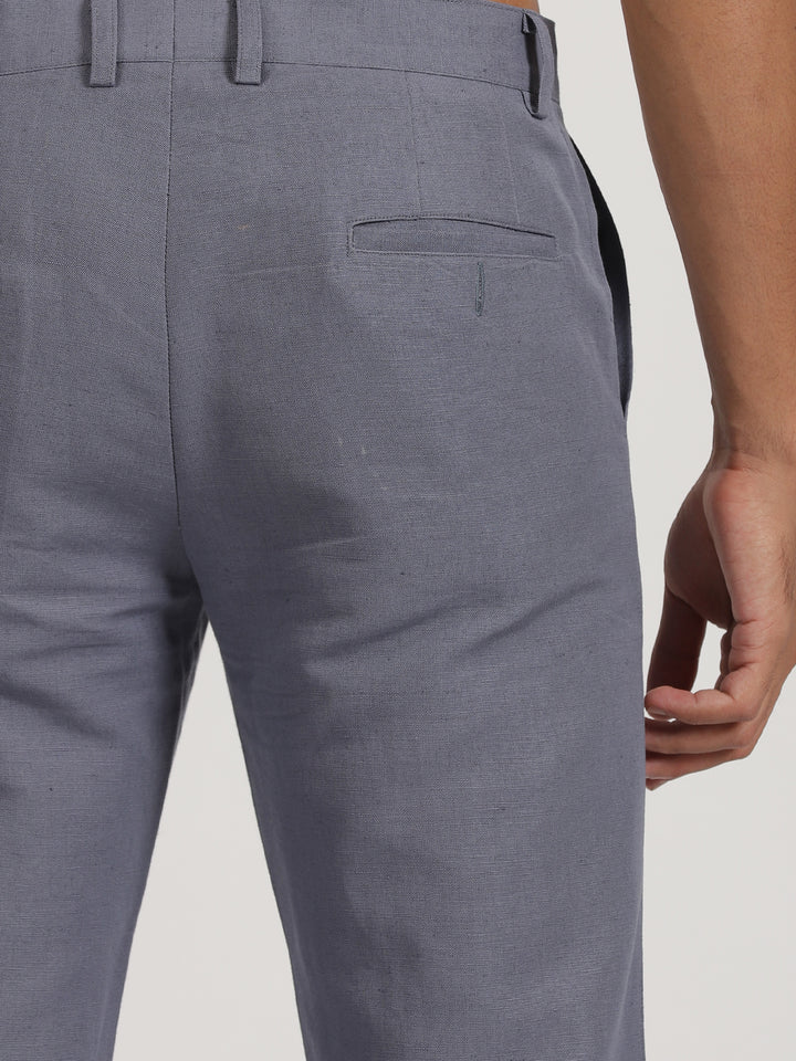 Ian Chino Pants - Men's Linen Trousers - Pitch Blue