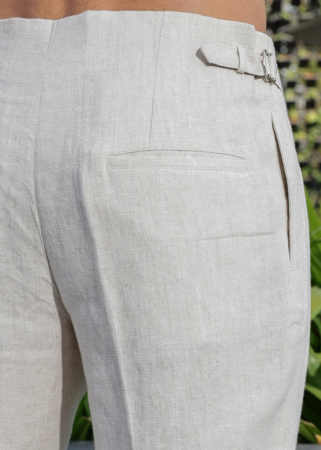 Dollar - Pure Linen Pleated Trousers with Adjustable Waistband – Ecru