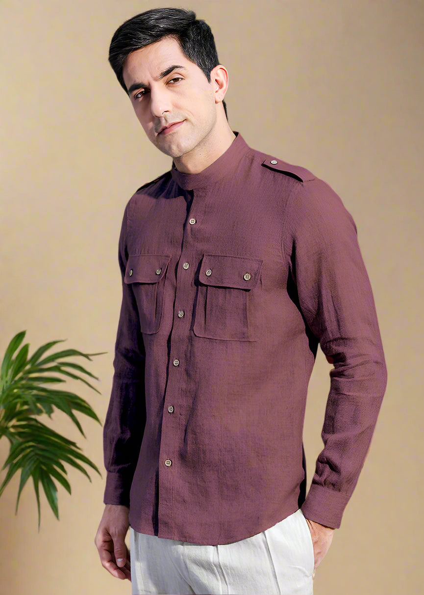 Hardy - Italian Full Sleeve Stylized Shirt - Twilight Purple