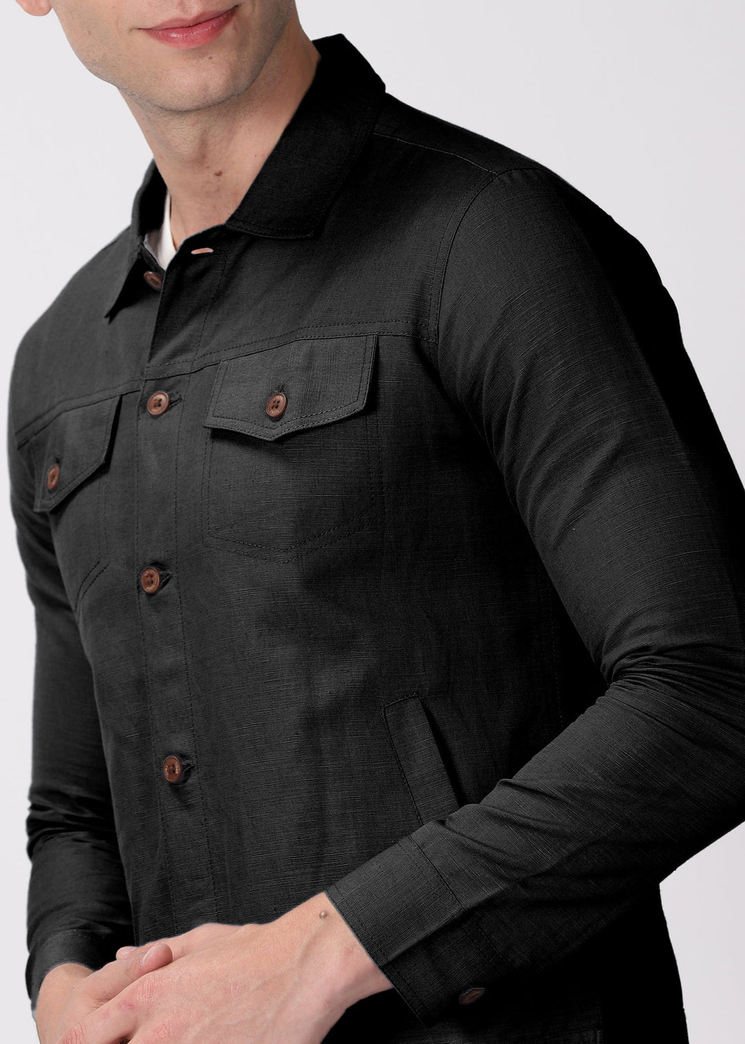 Becket - Linen Short Jacket - Black