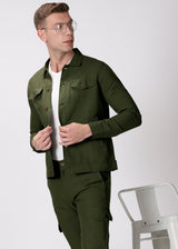 Becket - Linen Short Jacket - Dark Green