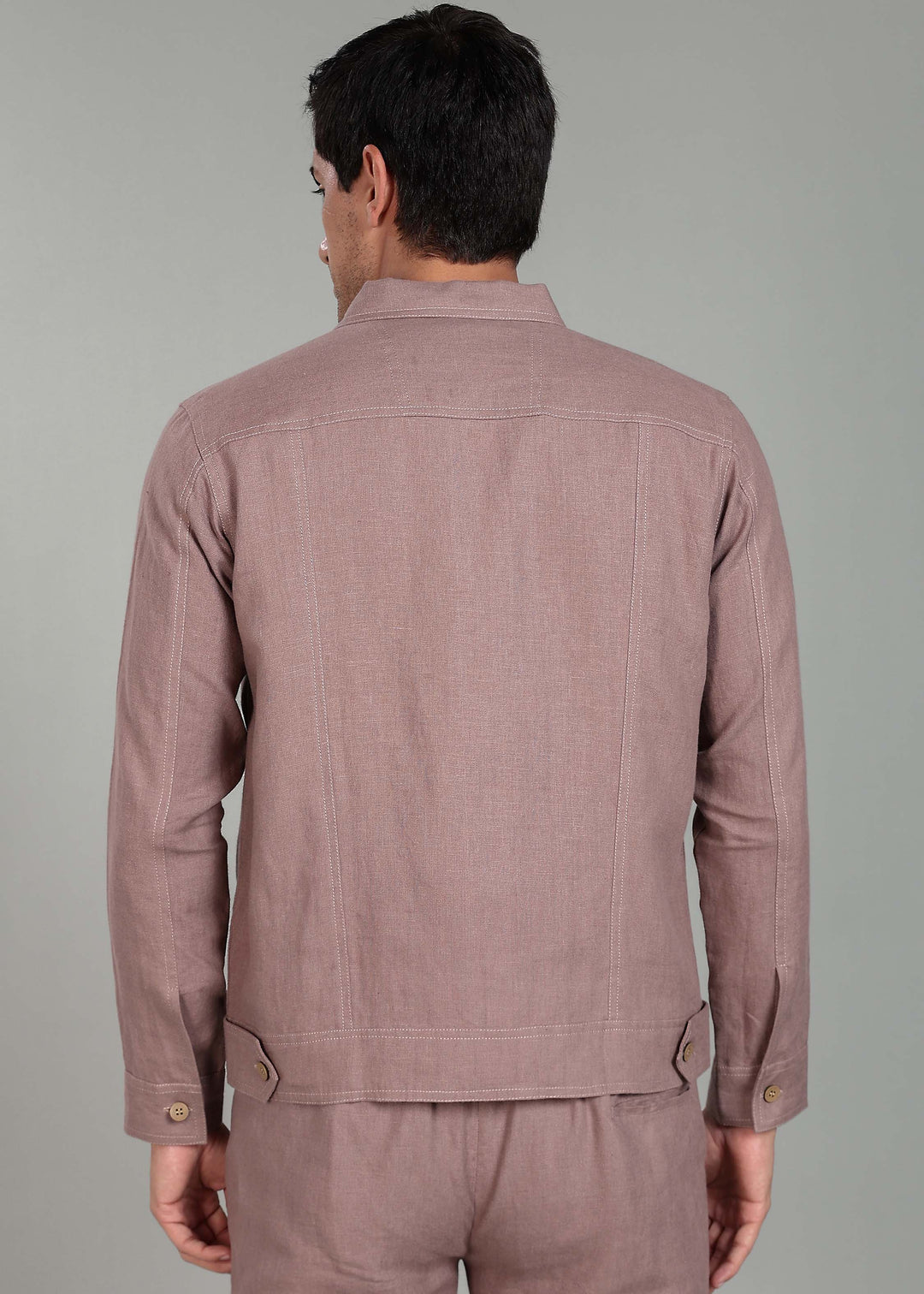Muted Brown Linen Jacket & Jogger Co-Ord Set