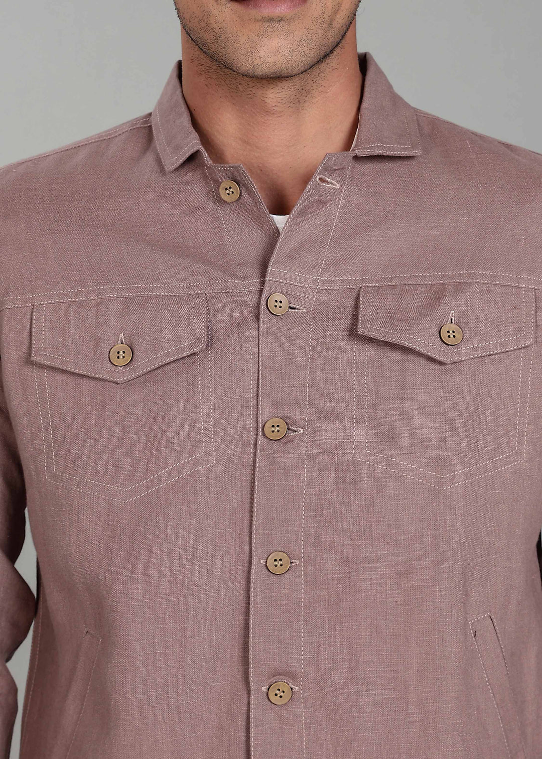 Muted Brown Linen Jacket & Jogger Co-Ord Set