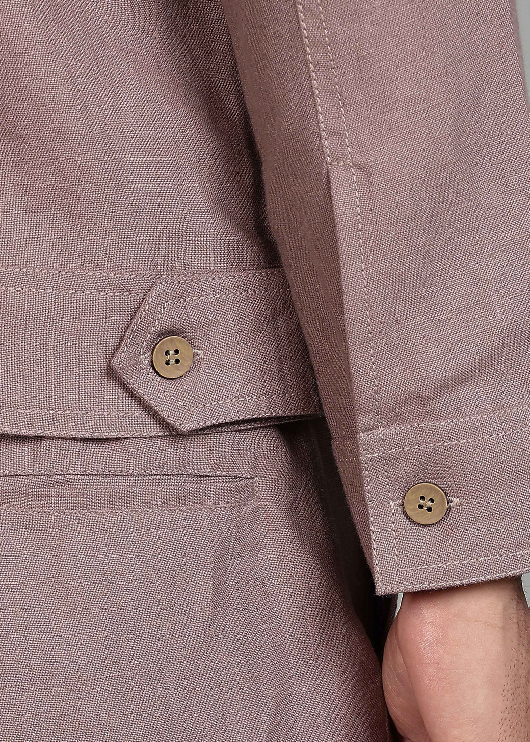Becket - Linen Short Jacket - Muted Brown