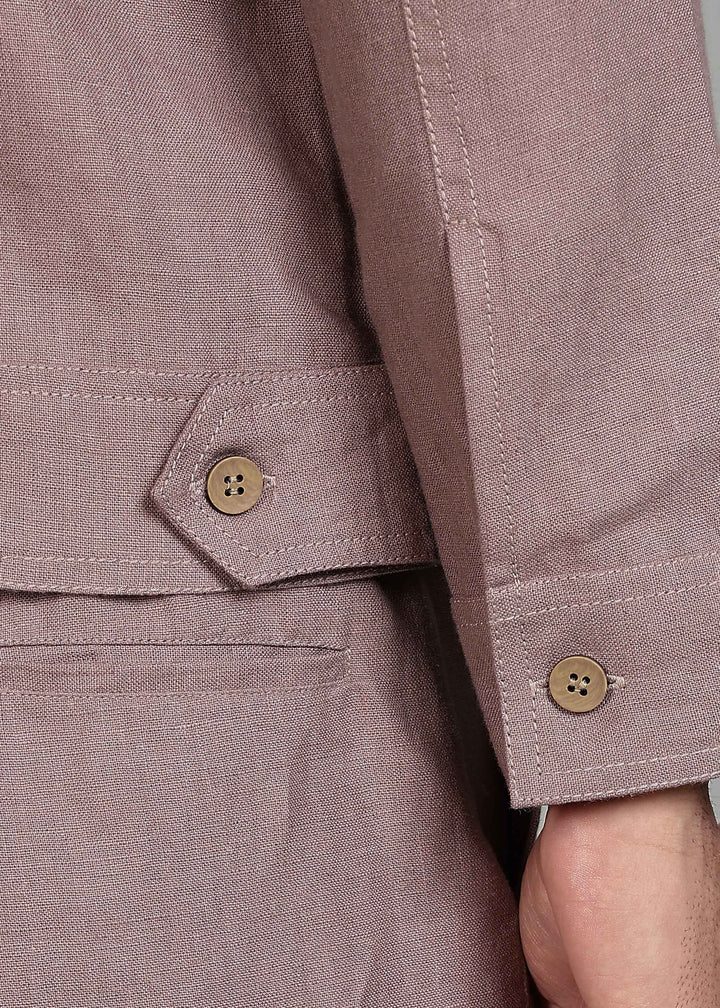 Becket - Linen Short Jacket - Muted Brown