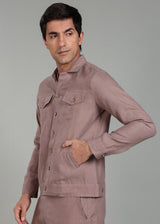 Becket - Linen Short Jacket - Muted Brown