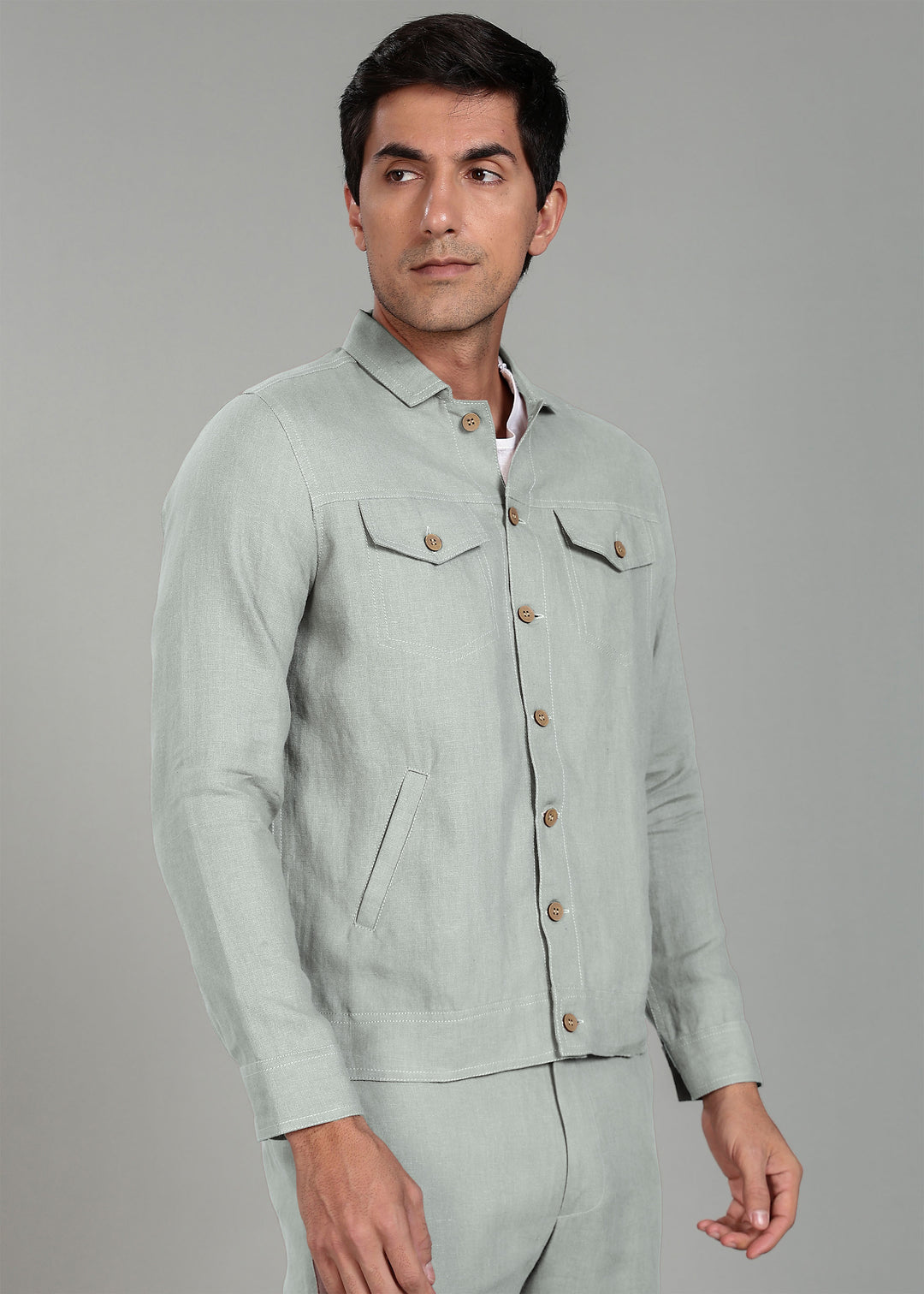 Slow Green Linen Jacket & Jogger Co-Ord Set