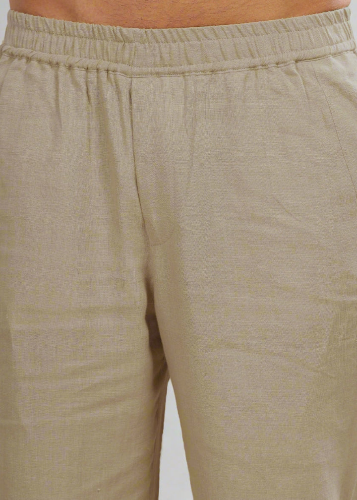 Breeze- Linen Casual Elastic Pants - Ecru