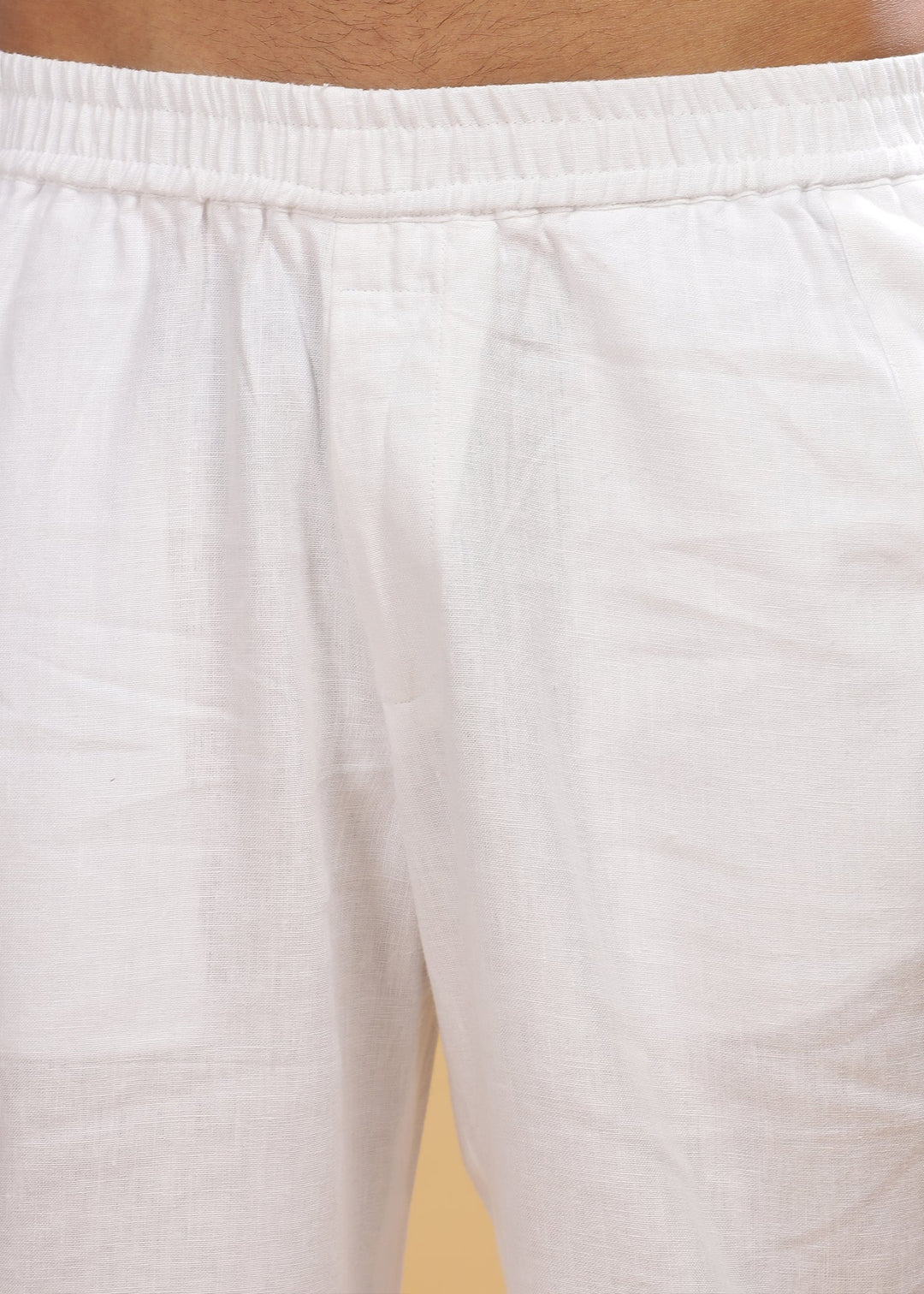 Breeze- Linen Casual Elastic Pants - White