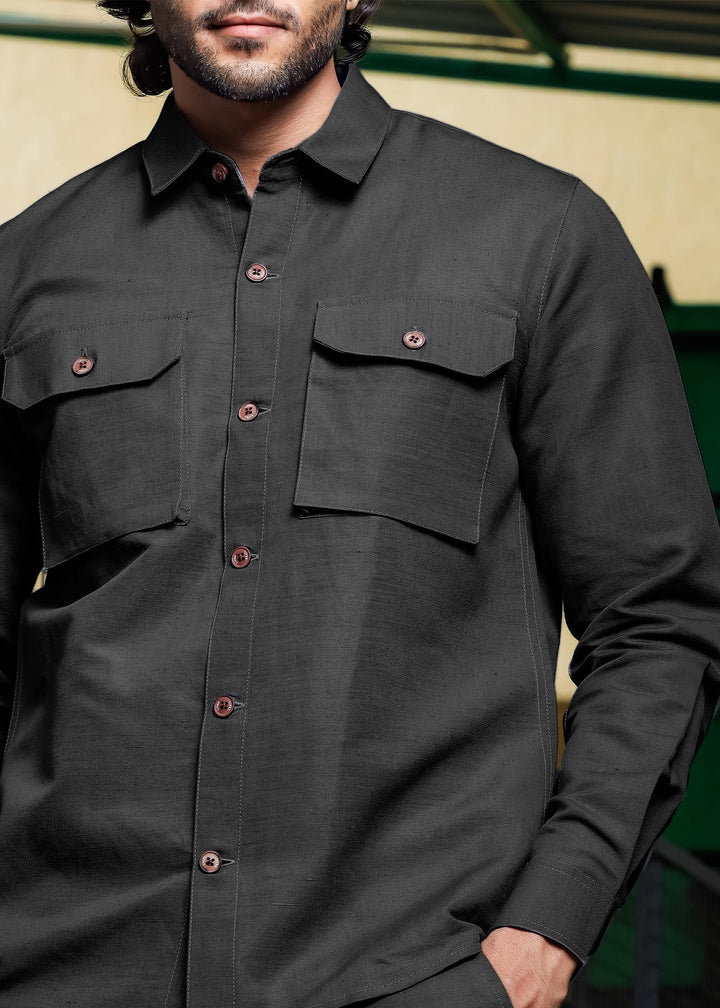 Zayn - Linen Short Jacket - Black