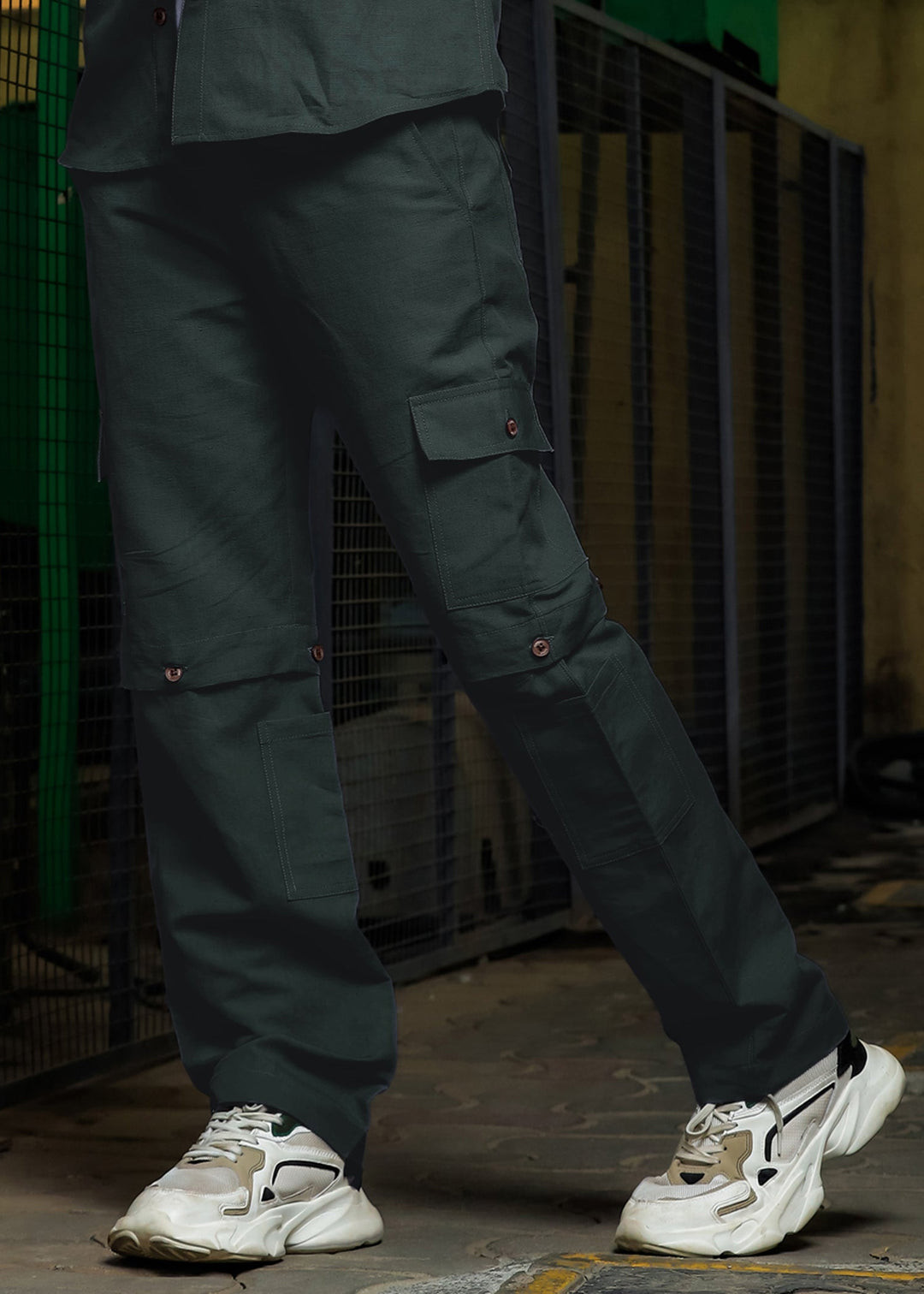 Ezy 2in1 Linen Joggers - Dark Green