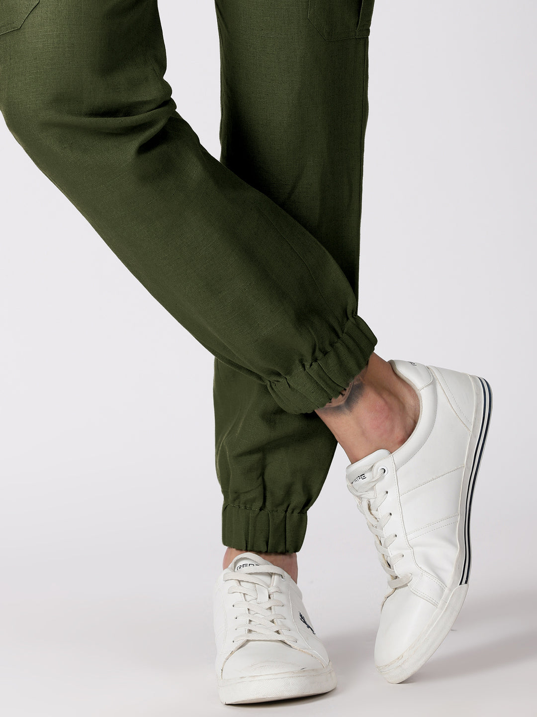 Finn - Linen Joggers - Dark Green