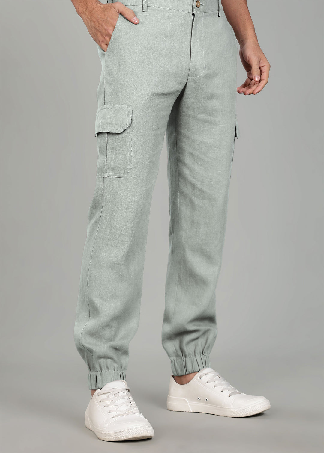 Finn - Linen Joggers - Slow Green