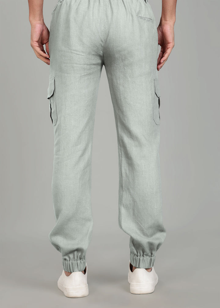 Finn - Linen Joggers - Slow Green