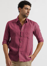 Harvey - Pure Linen Full Sleeve Shirt - Twilight Purple