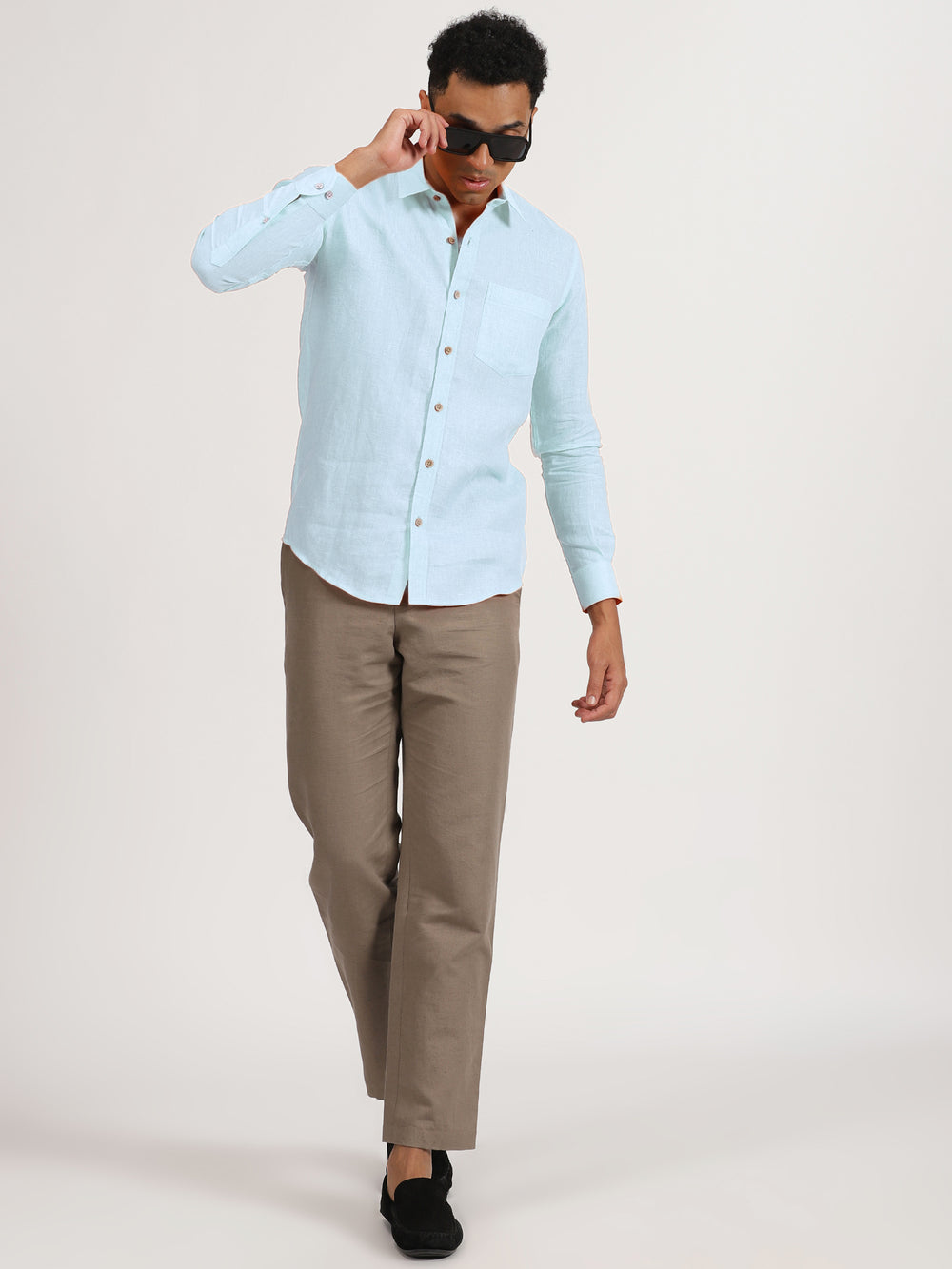 Harvey - Pure Linen Full Sleeve Shirt - Sky Blue