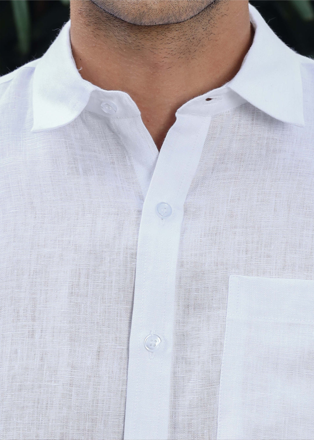 Harvey - Pure Linen Half Sleeve Shirt - White