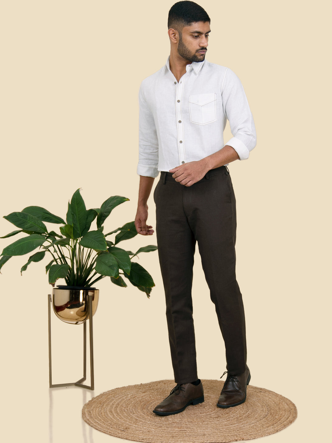 Hogan - Pure Linen Full Sleeve Shirt - White