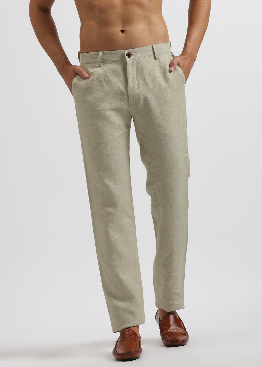Ian Pure Linen Trousers - Ecru