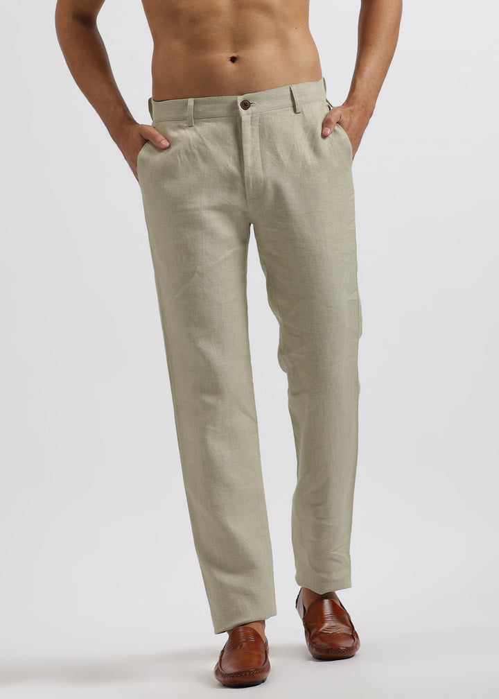 Ian Pure Linen Trousers - Ecru