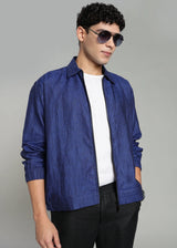 Oakley - Pure Linen Light Weight Overshirt - Prussian Blue