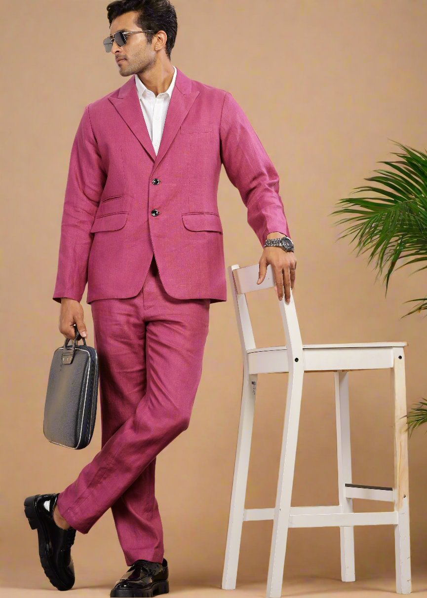 Vintage Mauve Suit Jacket and Trouser Set