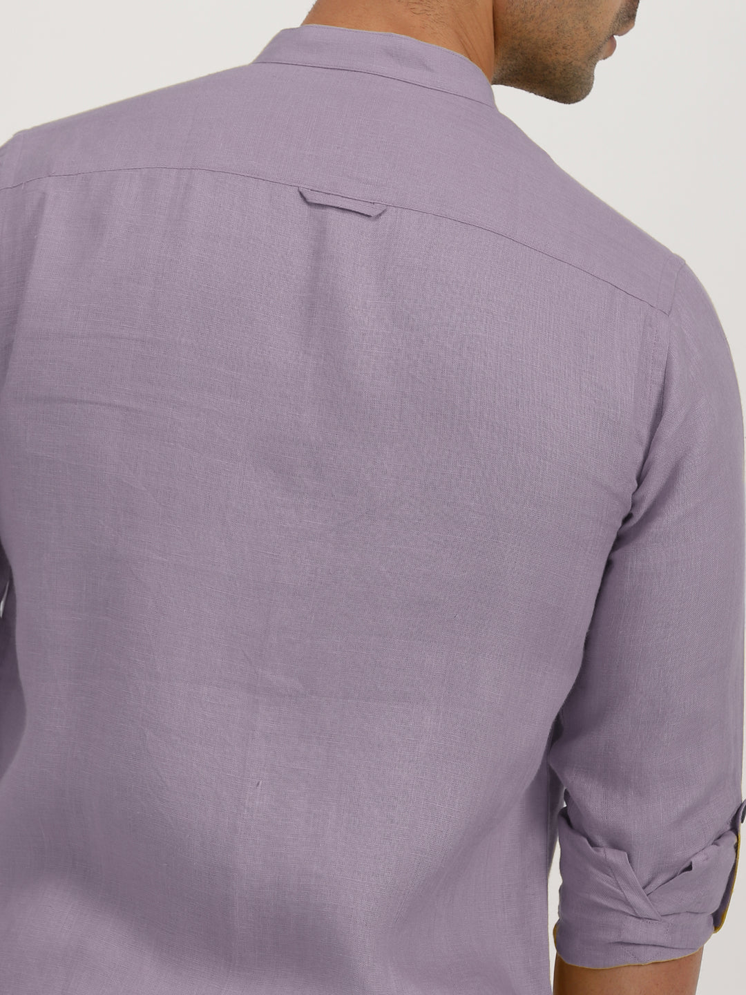Luca - Pure Linen Double Pocket Full Sleeve Shirt - Misty Lilac