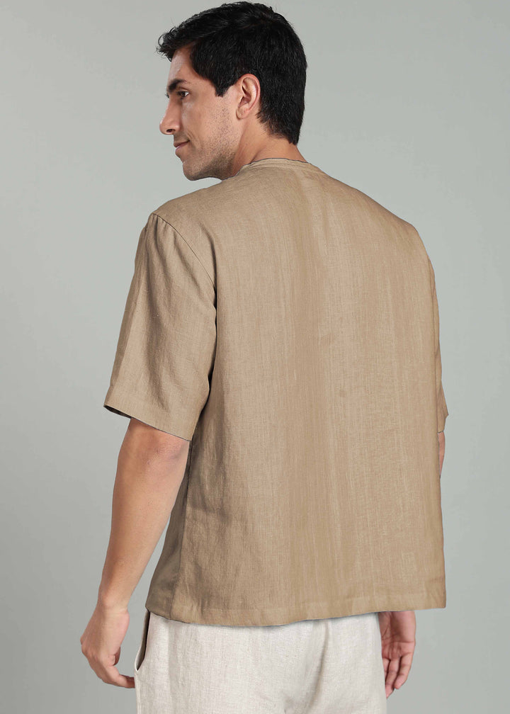 Nash T-shirt in 25 LEA & Ivo Pant Co-ord set - Light Hazelnut Brown & Cocoa Brown