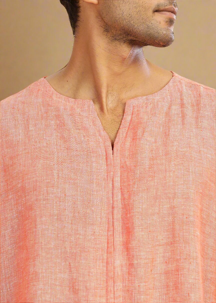 Linen T-Shirt & Harem Pants Co-Ord Set | Dark Orange Chambray