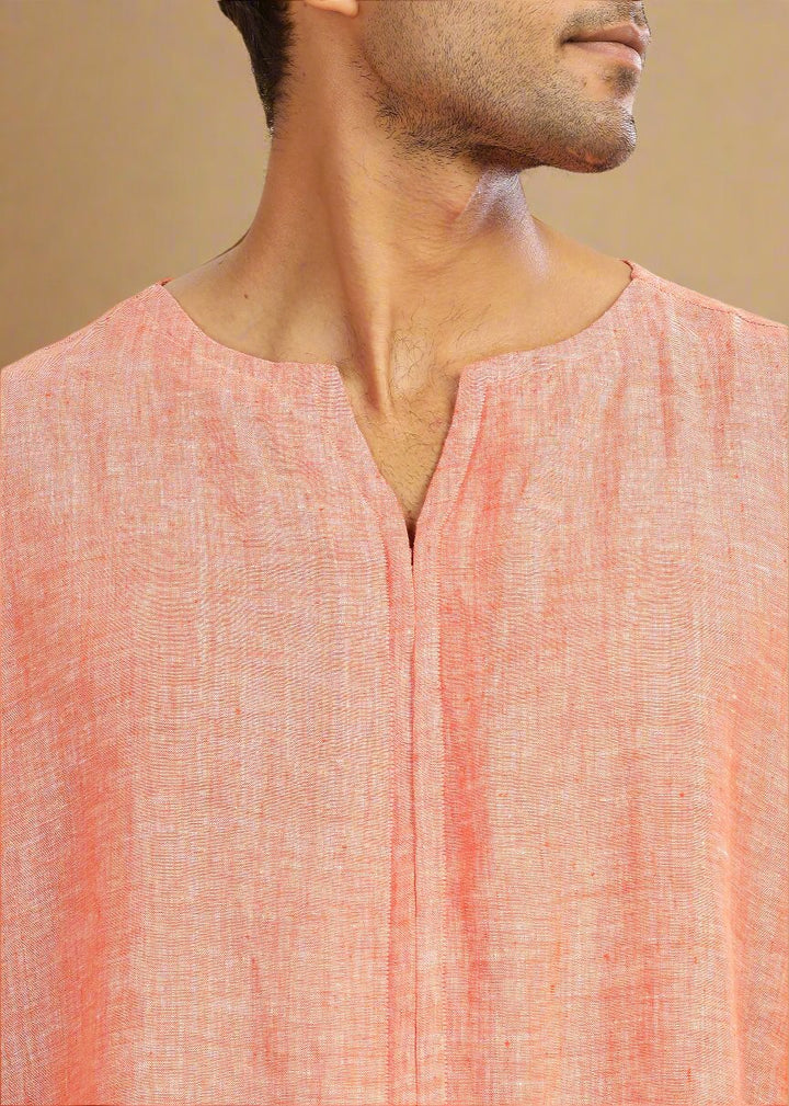 Linen T-Shirt & Harem Pants Co-Ord Set | Dark Orange Chambray