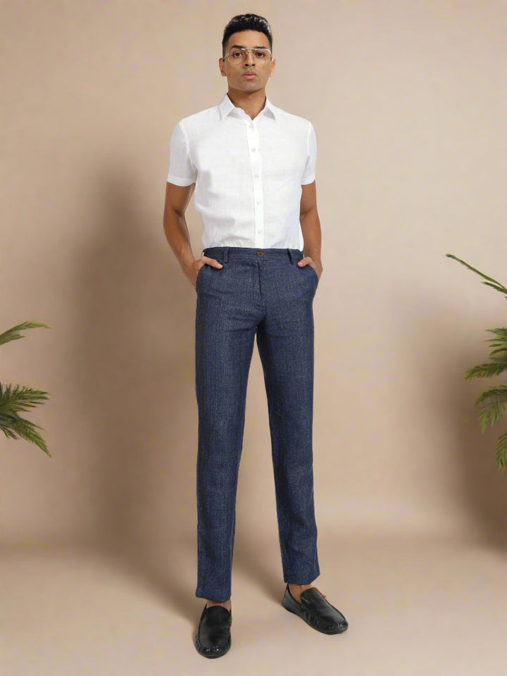 Ron - Pure Linen Half Sleeve Shirt - White (Factory Rescue)