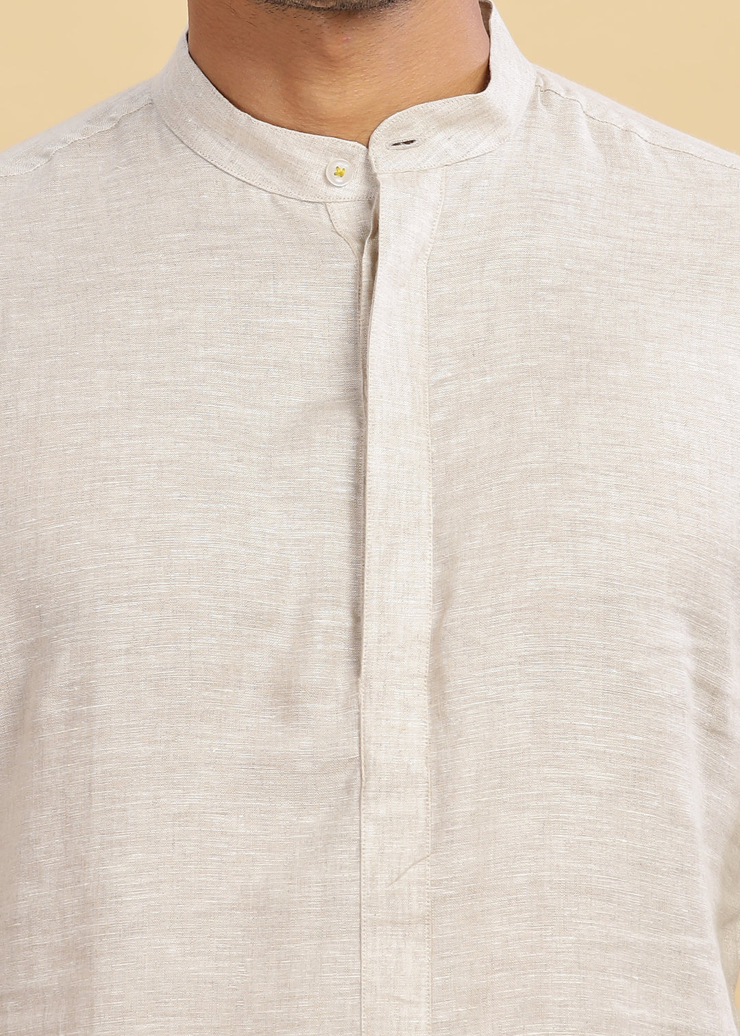 Sid Kurta - Pure Linen Kurta with Concealed Placket | Ecru